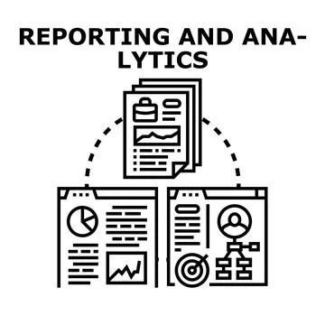 Business analysis reporting and data analytics concept Stock Illustration
