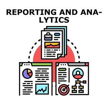Business analysis reporting and data analytics concept Stock Illustration