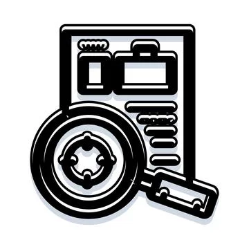 Business analysis research and data audit document 스톡 일러스트