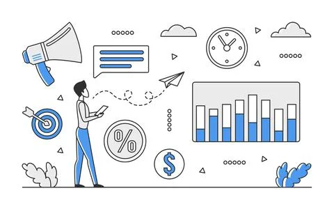 Business analysis statistics charts 스톡 일러스트