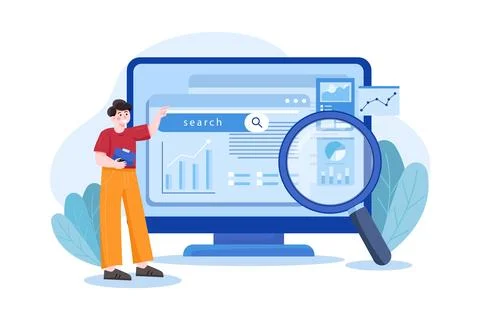 Business analysis using SEO Stock Illustration