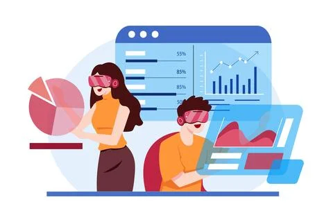 Business Analysis Using VR Stock Illustration