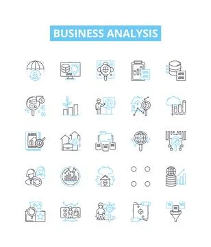 Business analysis vector line icons set. Business, Analysis, Strategy, Process Illustrazione stock