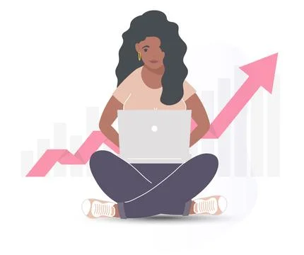 Business analyst with dashboard, performance audit, accounting concept, flat Stock Illustration