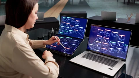 Business Analyst Designs Workflow Automation 動画素材 339178319