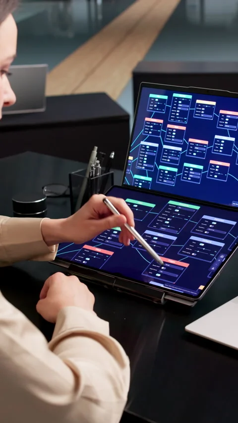 Business Analyst Designs Workflow Automation Stock Footage 339909409