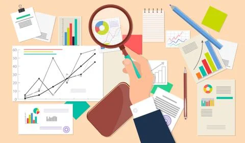 Business Analyst, Financial Data Analysis Web Icon Stock Illustration