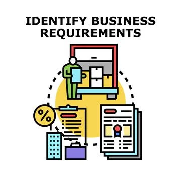 Business analyst identifying project needs and requirements Stock Illustration