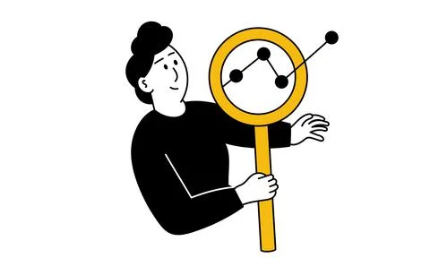 Business analyst man and chart analysis management vector illustration concep Stock Illustration