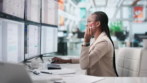 Business Analyst Reviews Document Management System On Desktop Computer Stock Footage 338172565