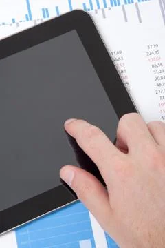 Business analyst with tablet PC Stock Photos