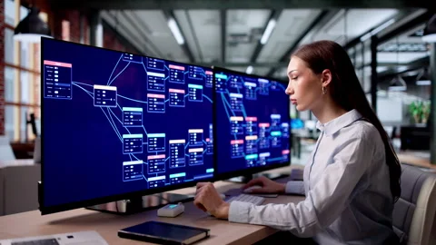 Business Analyst Working On Workflow Automation Stock Footage 335880394