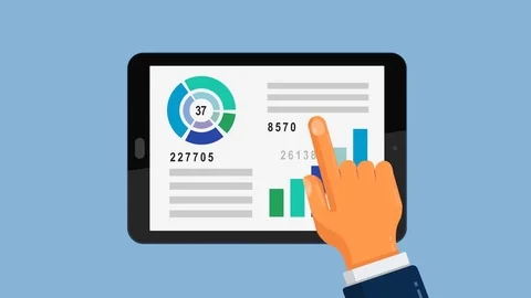Business analytic graph report on tablet computer Stock Footage 84801369