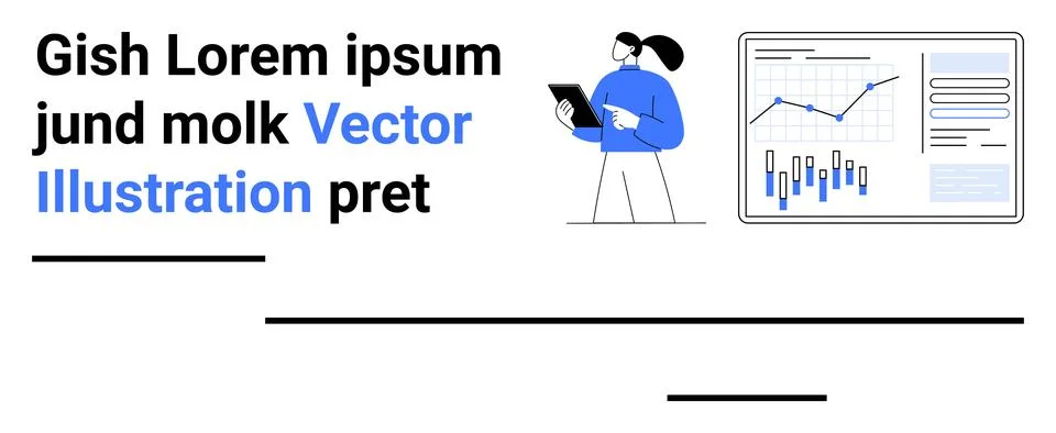 Business Analytics and Data Analysis with Charts and Graphs for Decision Maki Illustrazione stock