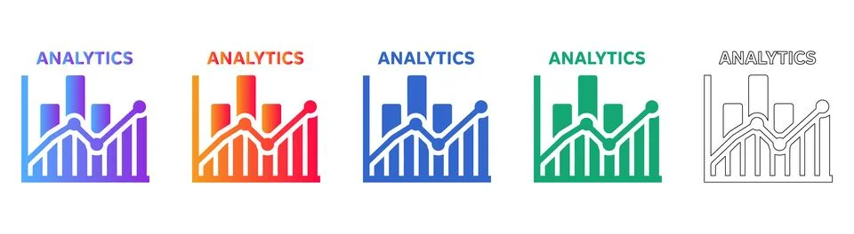 Business Analytics and Data Graph Icons Ilustración de archivo