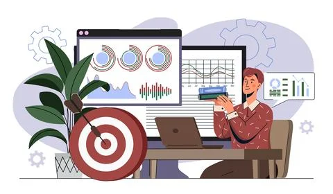 Business analytics and data insights concept. Vector illustration Stock Illustration