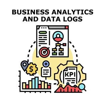 Business analytics and data logging concept illustration Illustrazione stock
