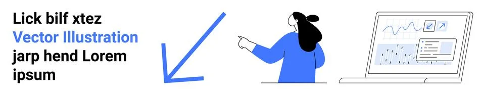 Business Analytics and Data Presentation with Digital Vector Illustration Stock Illustration