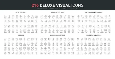 Business analytics and data protection, science, blockchain and crypto line icon 스톡 일러스트