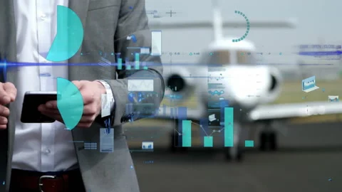 Business analytics and data visualization animation over man using smartphone Video stock 305132840