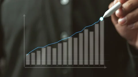 Business analytics and financial concept, Plans to increase business growth Stockbeeldmateriaal 152007459