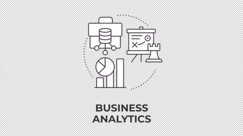 Business analytics animated line concept icon Stock Footage 346720041