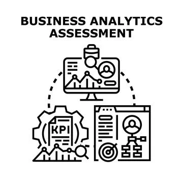 Business analytics assessment conducting data evaluation process 库存插图