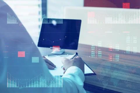 Business analytics (BA) with key performance indicators (KPI) dashboard conce Foto stock