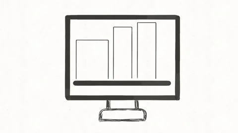 Business Analytics Bar Chart on Computer Screen Animation Stock Footage 342018310