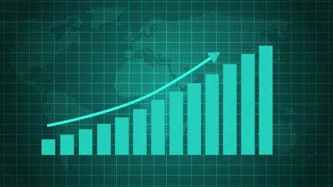 Business Analytics Bar Chart Growth Motion, Animated Business Data Chart Risi Video stock 310197804