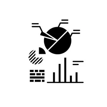 Business analytics black icon, vector sign on isolated background. Business Stock Illustration