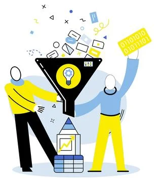 Business analytics. The business analytics concept emphasizes using data to gain Stock Illustration