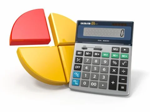 Business analytics. calculator and graphics Ilustração Stock
