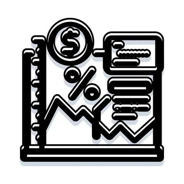 Business analytics chart with financial data and statistics Stock Illustration