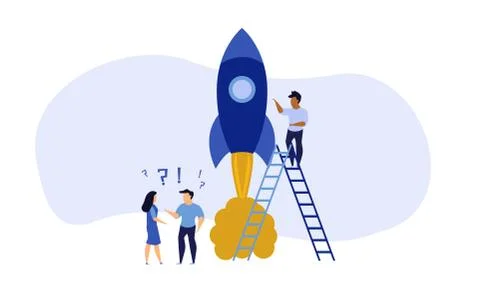 Business analytics in cloud arrow vector leadership company. People challenge Illustrazione stock