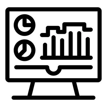 Business analytics on computer screen with charts and graphs showing growth Stock Illustration