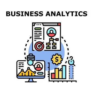 Business analytics concept with data visualization on screens Stock Illustration
