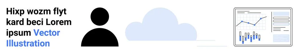 Business Analytics Concept with Graph and Cloud Storage Icon Illustrazione stock