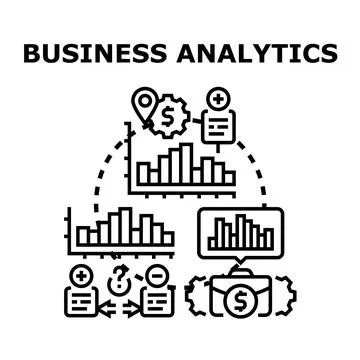 Business analytics concept optimizing data for strategic planning Illustrazione stock
