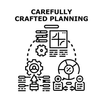 Business analytics creating careful planning strategy development 库存插图