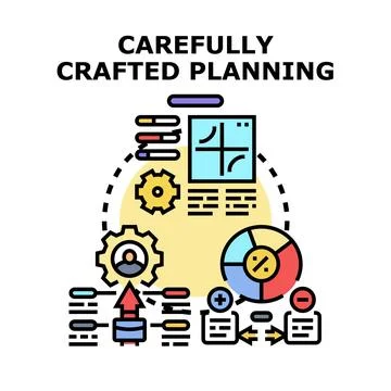 Business analytics creating careful planning strategy development Stock Illustration