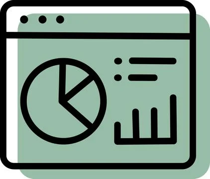 Business analytics dashboard and report icon Stock Illustration