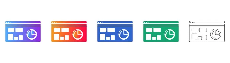 Business Analytics Dashboard Icons Illustrazione stock