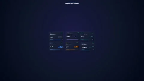 Business Analytics Dashboard Zoom Out - 3D Data Motion Graphic Loop Stock Footage 341567932