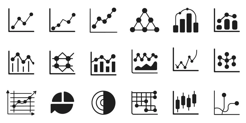 Business analytics data chart graph statistics and financial report icon Stockillustratie