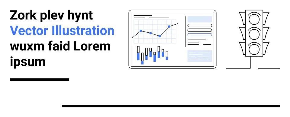 Business analytics, data-driven insights, traffic control, decision support,  Illustrazione stock