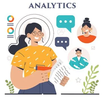 Business analytics. Data examination and strategy development 스톡 일러스트