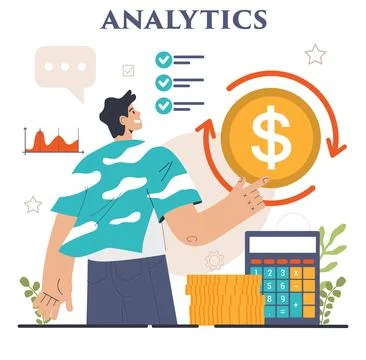 Business analytics. Data examination and strategy development 스톡 일러스트