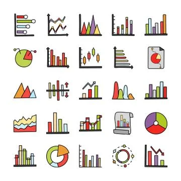 Business Analytics Doodle Icons イラスト素材