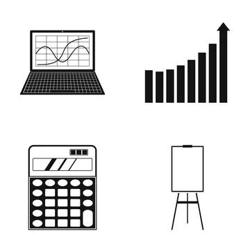 Business analytics elements showing financial growth and calculations Stock Illustration